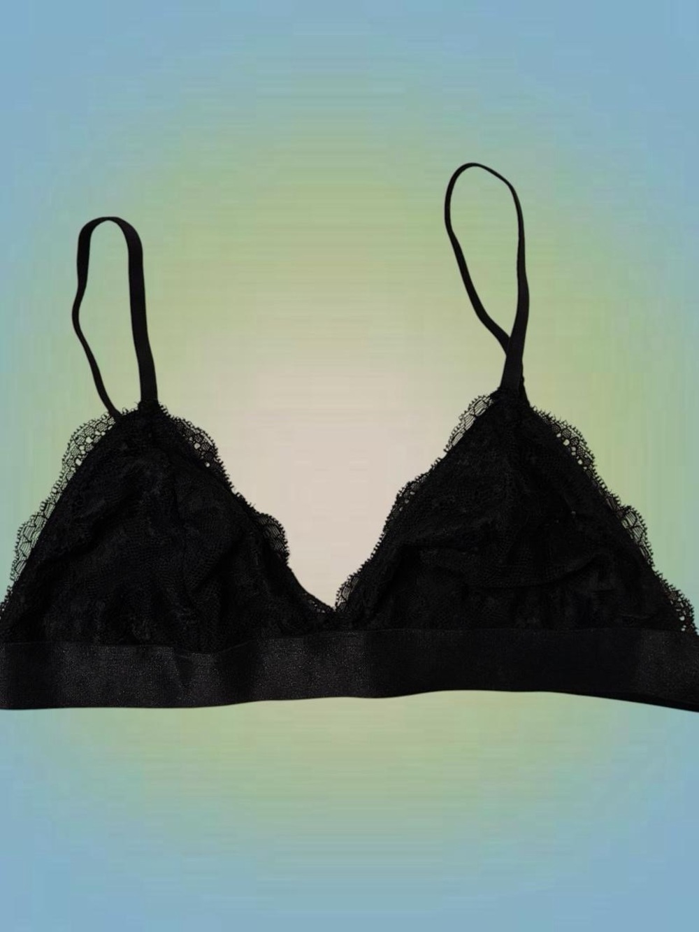 Garage Black Lace Triangle Bralette